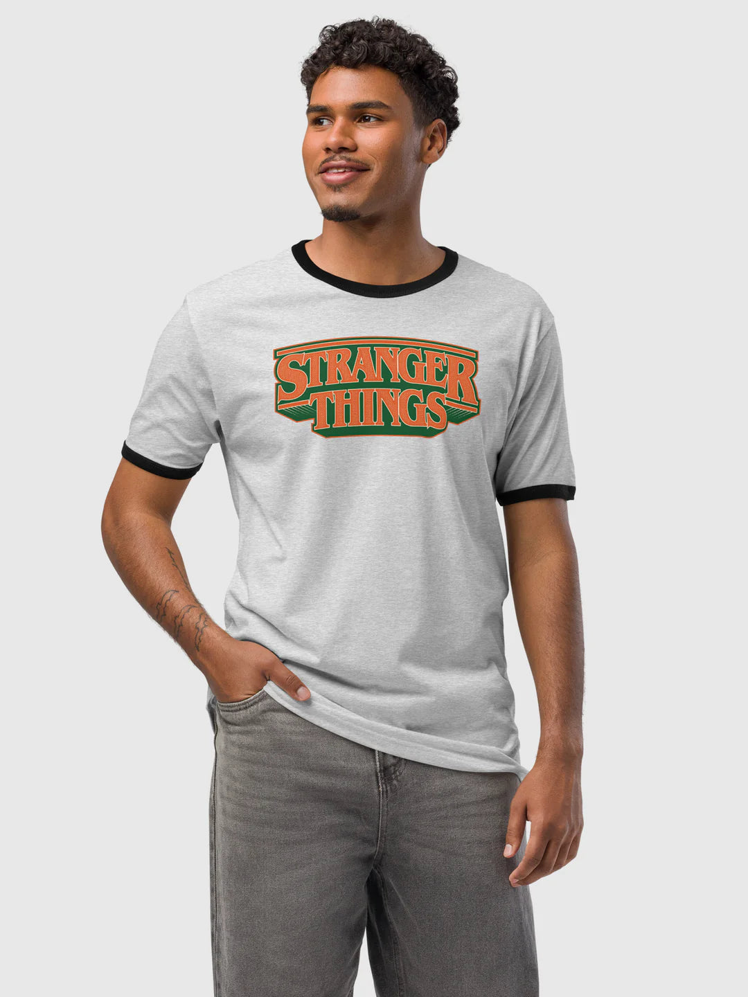 Stranger Things Arched Logo Ringer Tee