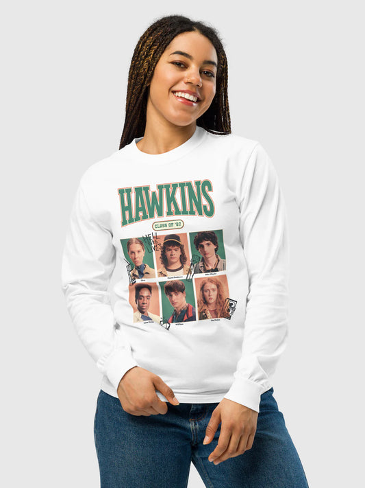Hawkins Class of '87 White Long Sleeve Tee