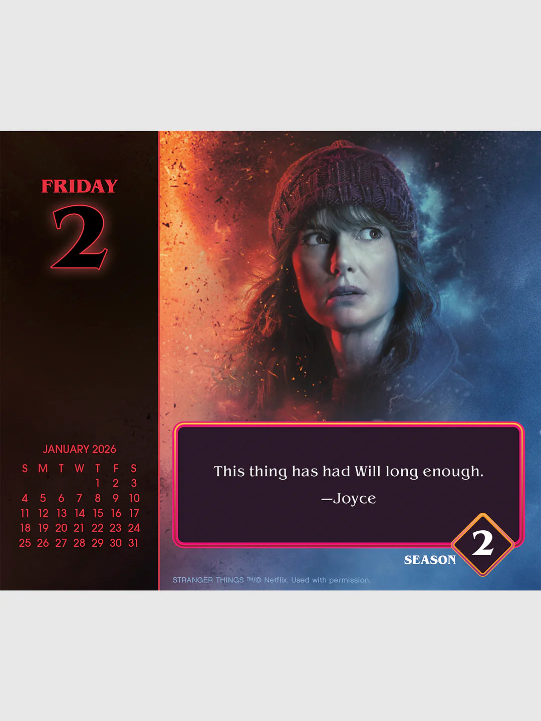 2026 Day-at-a-Time Box Calendar