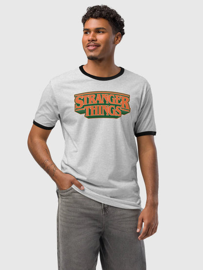 Stranger Things Arched Logo Ringer Tee