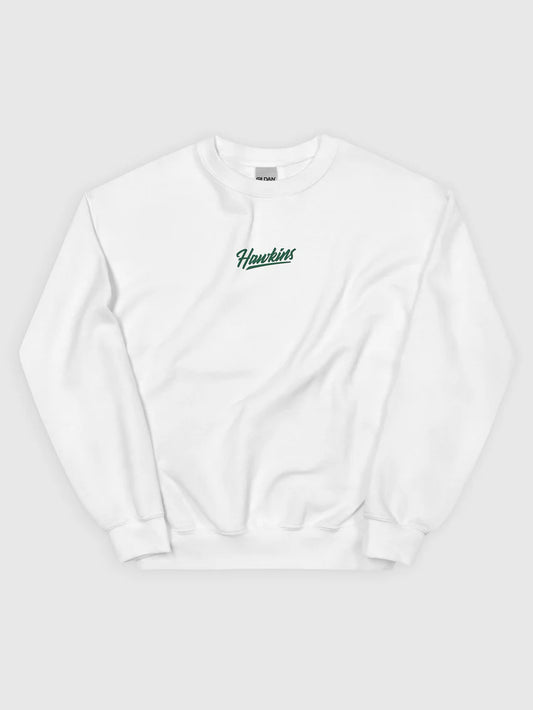 White Hawkins Embroidered Sweatshirt